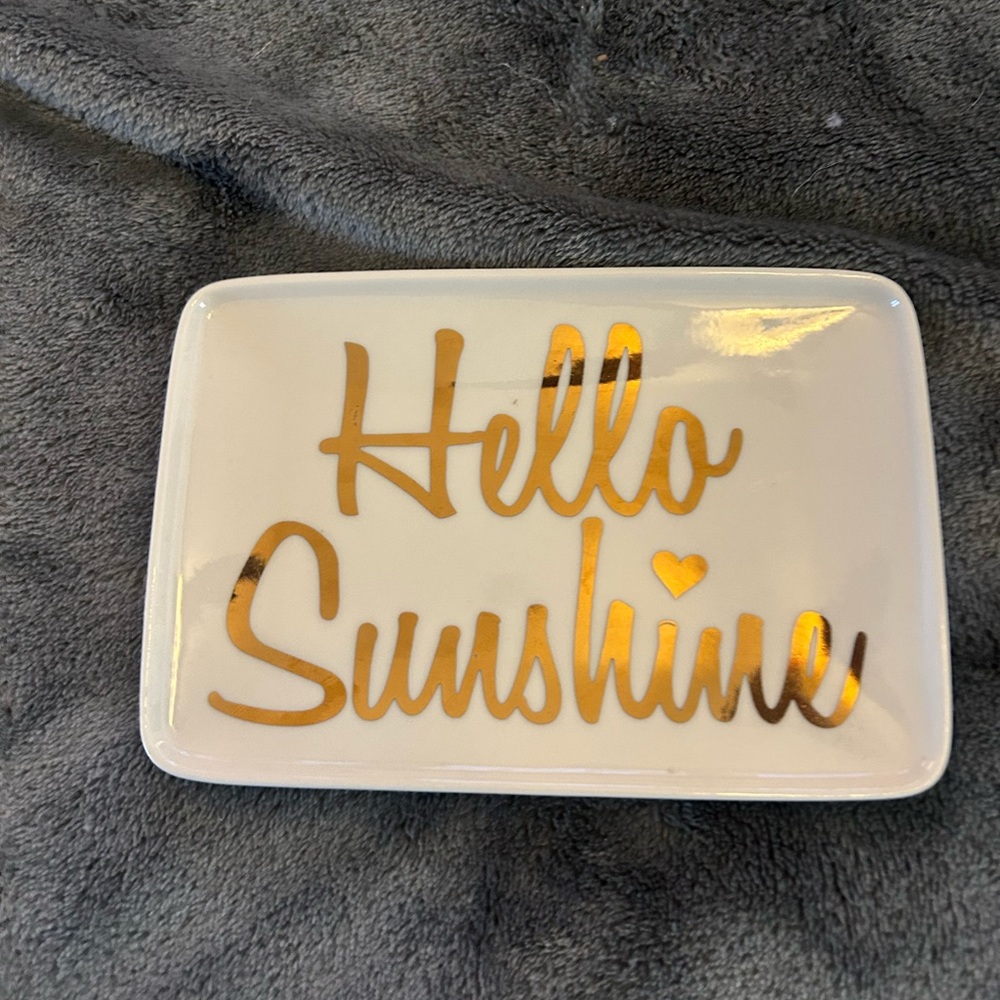 Hello Sunshine Gold Accent Trinket Dish